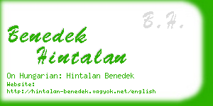 benedek hintalan business card